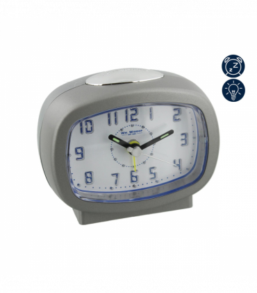 Wm Widdop Qtz Beep Alarm LED Dial/Snooze Silver