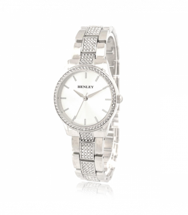 Henley Ladies Fashion Bling Silver Dial & Silver Bracelet Watch H07343