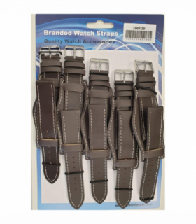 Leather Tan Military Watch Straps Pk5 22mm 1007TN