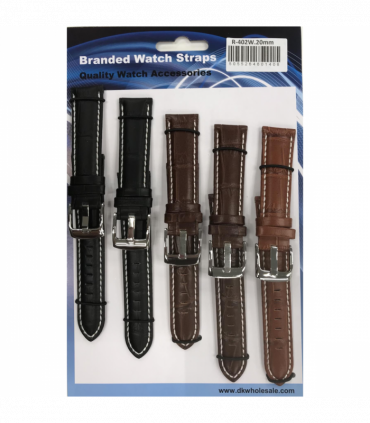 R-402W Quality Leather Padded watch straps with Stitching 22MM