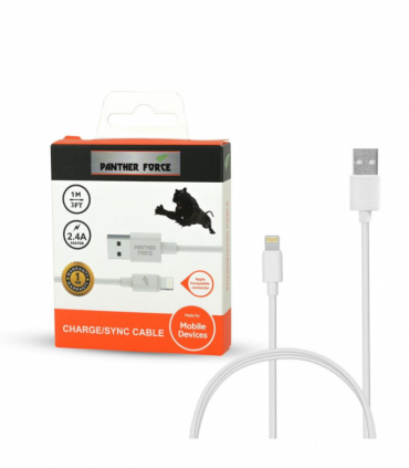 Panther Force 1 Metre Lightning to USB Cable (iPhone)- White