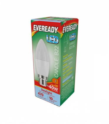 S13611 Eveready LED Candle 470LM Opal B22 Pack of 5