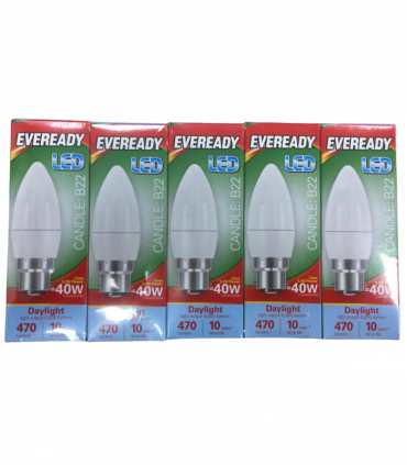 S13611 Eveready LED Candle 470LM Opal B22 Pack of 5