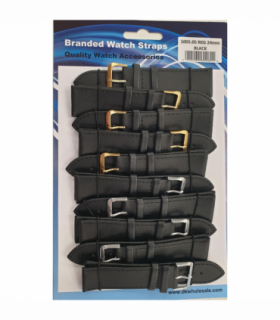 Leather Black Watch Straps Pk10 size 24mm 1005.05