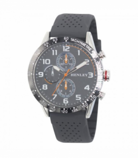 Henley Mens Large Polished Sports Silicone Watch Grey H02225.13