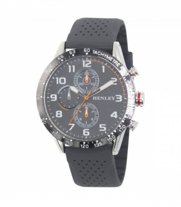 Henley Mens Large Polished Sports Silicone Watch Grey H02225.13