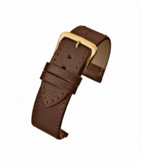 Dark Brown Buffalo Grain Leather Watch Strap 22mm