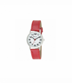 Ravel Ladies Basic White Dial Red Leather Strap Watch R0105.10.2A