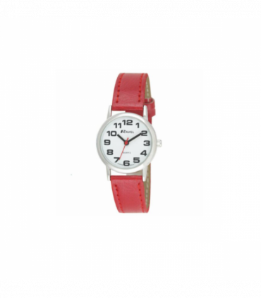 Ravel Ladies Basic White Dial Red Leather Strap Watch R0105.10.2A