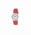 Ravel Ladies Basic White Dial Red Leather Strap Watch R0105.10.2A