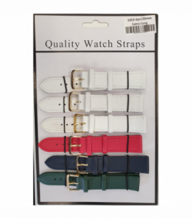 Leather Extra Long Watch Straps Pk6 Assorted colours 1055C.22mm