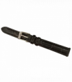 Classic Black Padded Crocodile Leather Watch Straps size 12mm