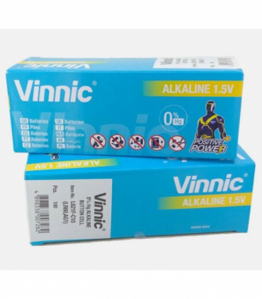 Vinnic L621 AG1 Watch Battery Box of 10 (100 Batteries)