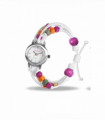 Kahuna Ladies White dial with Colour Fabric Strap Friendship Watch KLF-0015LSTK  - CLEARANCE NEEDS RE-BATTERY