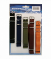 Nato style fabric watch strap 5pk assorted plain colours V18.18mm