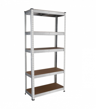 2x Heavy Duty Steel & MDF 5 Tier Galvanized Racking Shelf
