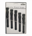 2003 5PK BLACK PU WATCH STRAPS 22mm