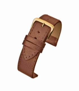 Brown Buffalo Grain Leather Watch Strap 8mm