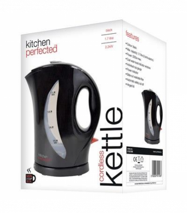 Kitchen Perfected Black 2Kw 1.7Ltr Cordless Kettle, Plastic E1524BK