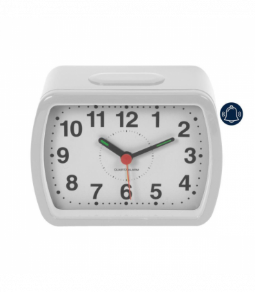 Wm.Widdop Qtz Alarm Clock Bell Oblong  Wht/Green Dial 5184W