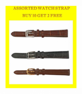 Genuine Leather Watch Strap BUY 10 GET 2 FREE ASSORTED COLOUR 10MM-12MM