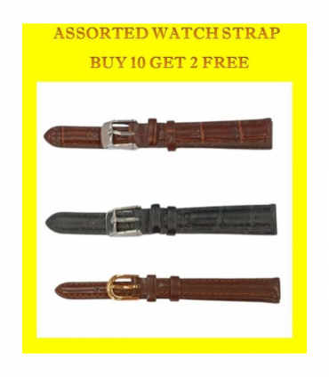 Genuine Leather Watch Strap BUY 10 GET 2 FREE ASSORTED COLOUR 10MM-12MM