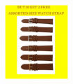 Genuine Brown Leather WATCH STRAP BUY 10 GET 2 FREE ASSORTED SIZE 18mm-22MM