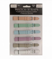 PASSR Sun Mixed Pastille Colour Calf Leather Watch Straps Regular card of 6 - Silver Buckle