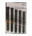 1555.05BK 20MM 2X Extra Long Black Leather Watch Straps Pack of 5