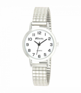 Ravel Womens Chrome/White Dial Watch R0201.01.2S