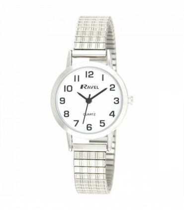 Ravel Womens Chrome/White Dial Watch R0201.01.2S