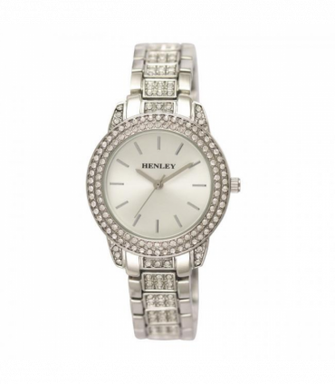 Henley Ladies Bling Diamante crystals Silver Tone Bracelet Watch H07275.24