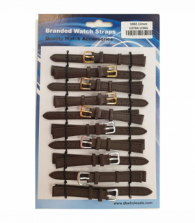 Brown Leather Extra Long Watch Straps Pk10 size 6mm 1002BR