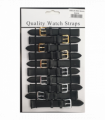 Leather Black Watch Straps Pk10 size 16mm 1005.05