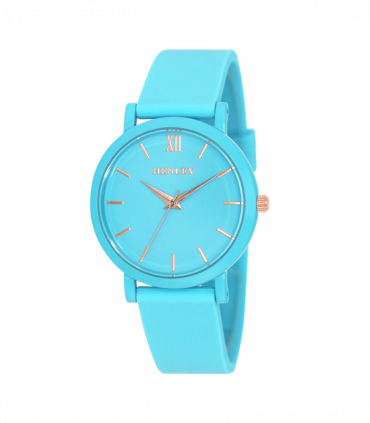 Henley Ladies Coloured Case Silicone Sports Watch Blue H06178.6