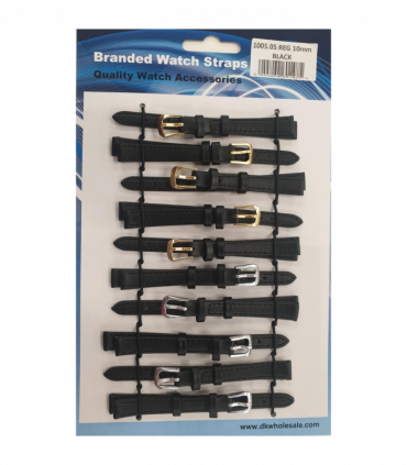 Leather Black Watch Straps Pk10 size 10mm 1005.05