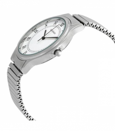 Sekonda Mens Basic White Dial with Silver Metal Expandable Bracelet Watch 3022b