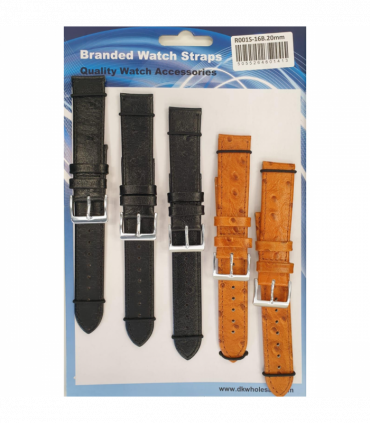 R001S-12B 12MM 5PK LEATHER WATCH STRAPS