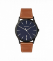 Sekonda Mens Quartz Dated Blue Dial Brown Leather Strap Watch 1514