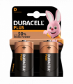 Duracell Plus MN1300+ D Size Alkaline Batteries 2 Per Card- Box of 10