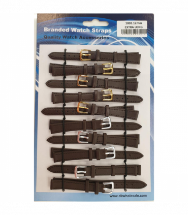 Brown Leather Extra Long Watch Straps Pk10 size 10mm 1002BR