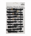 Leather Black Extra Long Watch Straps Pk10 size 10mm 1055.05