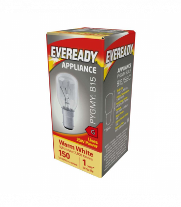 Eveready S1061 Pygmy Bulb B15 (SBC) 150lm 25W Warm White (Pack of 10)