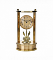 Wm. Widdop Gold Tone Skeleton Movement Cylindrical Mantel Clock
