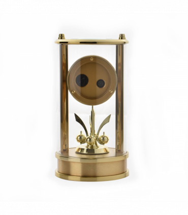Wm. Widdop Gold Tone Skeleton Movement Cylindrical Mantel Clock