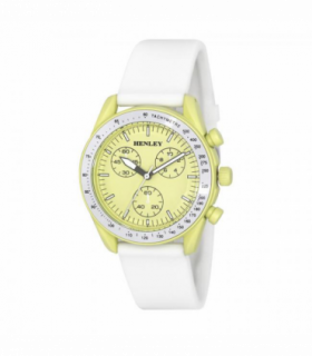 Henley Ladies Pastel Coloured Silicone Sports Watch White/Yellow H06179.9