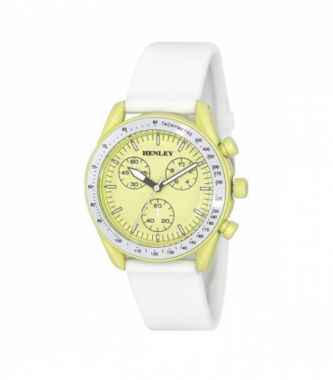 Henley Ladies Pastel Coloured Silicone Sports Watch White/Yellow H06179.9