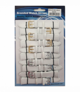 Leather White Watch Straps Pk10 Size 18mm 1005.02