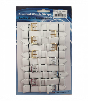 Leather White Watch Straps Pk10 Size 18mm 1005.02
