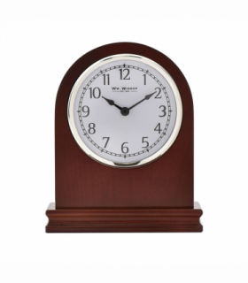 Wm. Widdop Arched Walnut Wood Mantel Clock with Arabic Dial